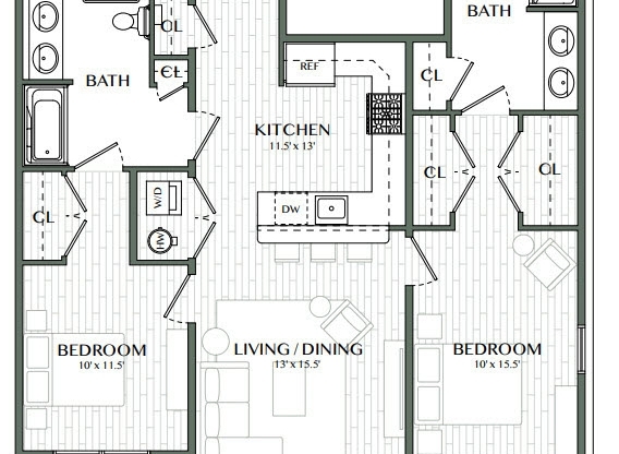 2 beds, 1 bath, 1,182 sqft, $2,950
