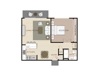 1 bed, 1 bath, 740 sqft, $2,080