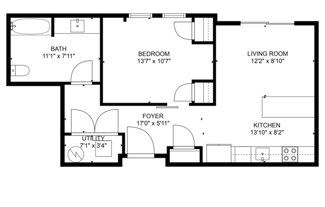 1 bed, 1 bath, 659 sqft, $1,695, Unit 110 W Beall #601