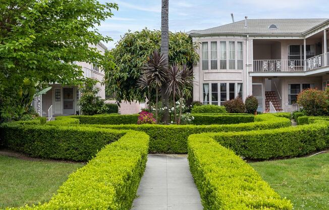 a house with a garden in front of it