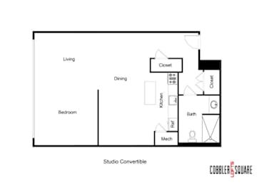 Studio, 1 bath, 684 sqft, $2,077