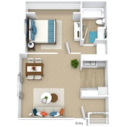 1 bed, 1 bath, 640 sqft, $892
