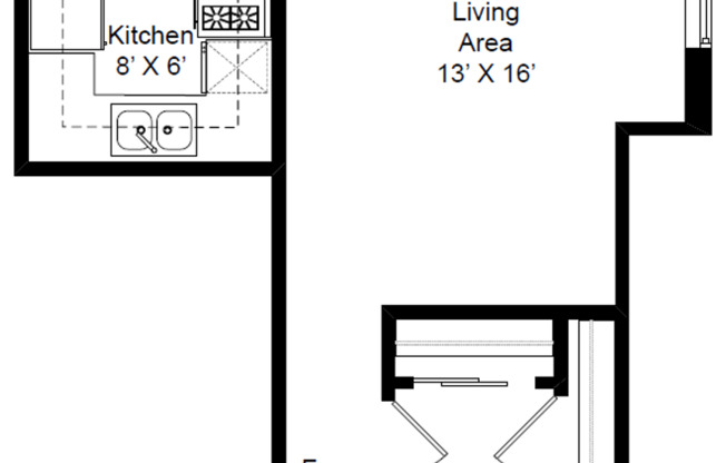 Studio, 1 bath, 450 sqft, $1,625, Unit 417-306