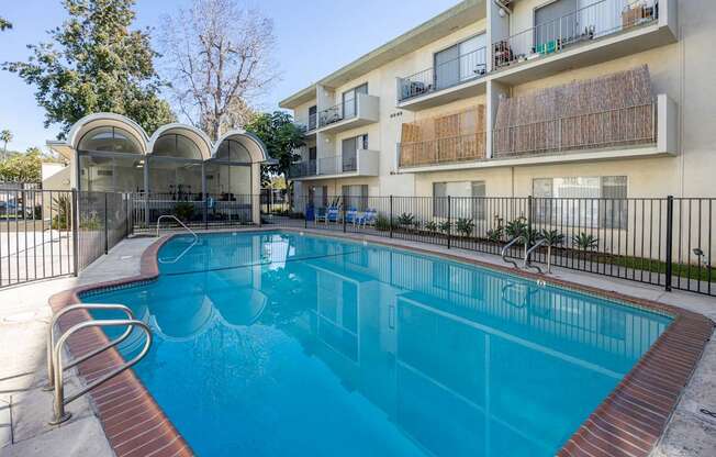 the swimming pool at our apartments