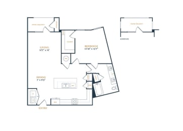 1 bed, 1 bath, 933 sqft, $1,874