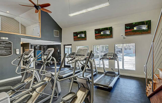 fitness center at Southgate apartments