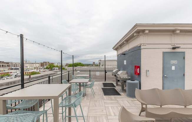Rooftop deck with grilling area at Highview and Castle Manor, Washington, DC 20009