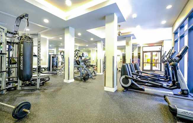 high-endurance fitness center at Berkshire Coral Gables apartments