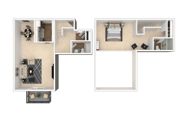 1 bed, 1.5 baths, 890 sqft, $2,411