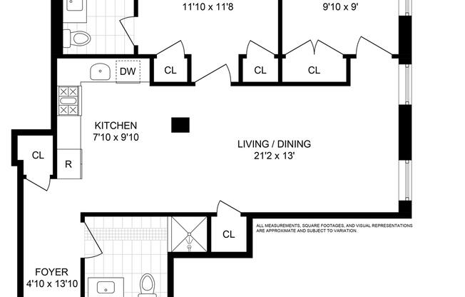 2 beds, 2 baths, 878 sqft, $4,995, Unit 202