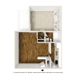 1 bed, 1 bath, 628 sqft, $983