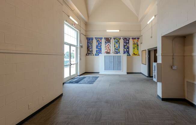 Hallway leading to mailboxes