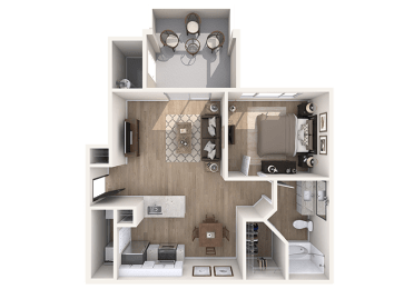 1 bed, 1 bath, 707 sqft, $1,490