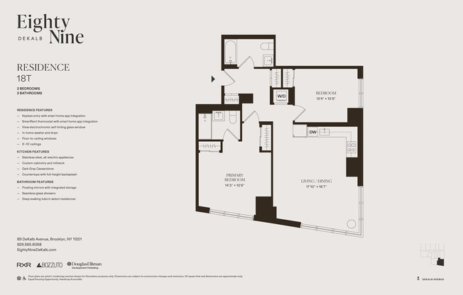 2 beds, 2 baths, $7,300, Unit 18T