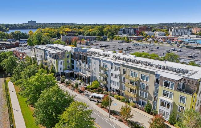 Aerial external view of the property at Park77 Apartments, Cambridge, MA