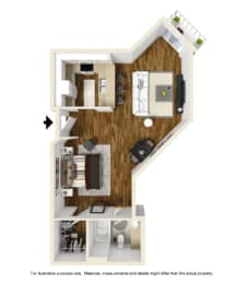 Studio, 1 bath, 535 sqft, $3,010