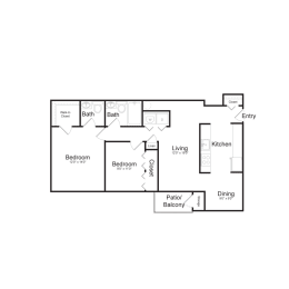 2 beds, 1.5 baths, 1,100 sqft, $1,706