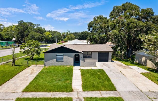 Nice Block home on corner lot 3bdrm/1bath home with attached garage, shed and large fenced yard