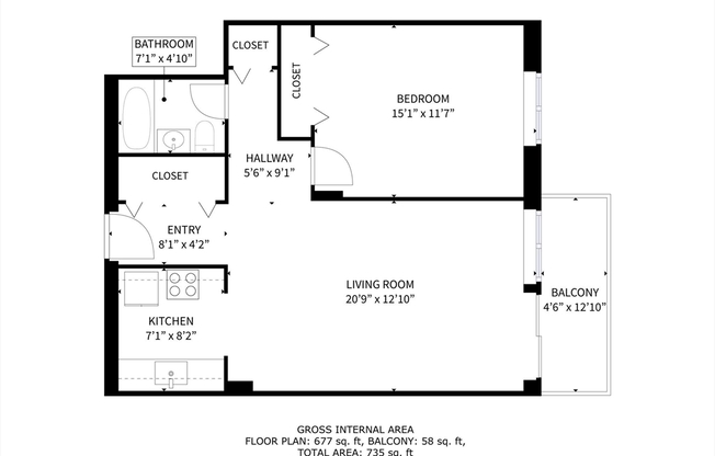 1 bed, 1 bath, 700 sqft, $2,250, Unit 34