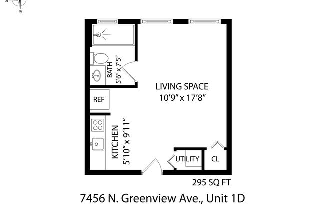 Studio, 1 bath, 250 sqft, $1,275, Unit 7456-1D