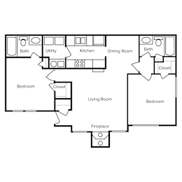 2 beds, 2 baths, 944 sqft, $1,335