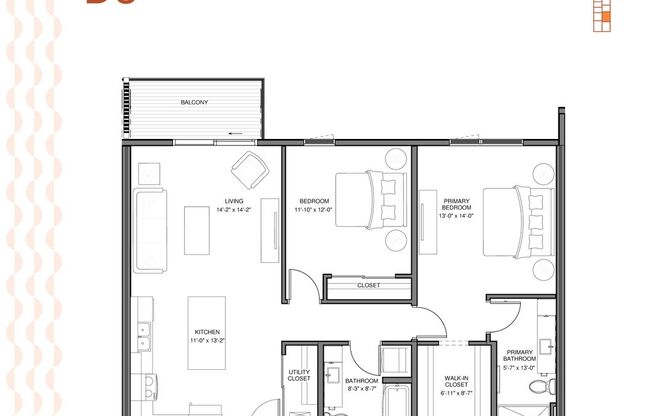 2 beds, 2 baths, 1,163 sqft, $2,025, Unit 117