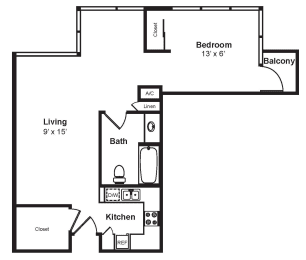 1 bed, 1 bath, 695 sqft, $2,150