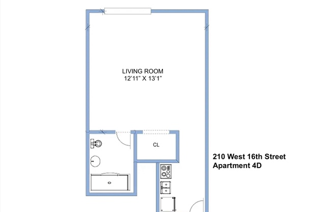 Studio, 1 bath, $3,750, Unit 4D