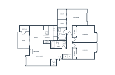 3 beds, 2 baths, 1,164 sqft, $2,495