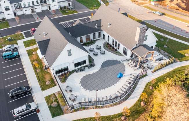 Aerial View Of The Clubhouse & Pool