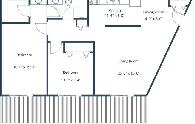 2 beds, 1 bath, 1,000 sqft, $1,600, Unit 2510-0321
