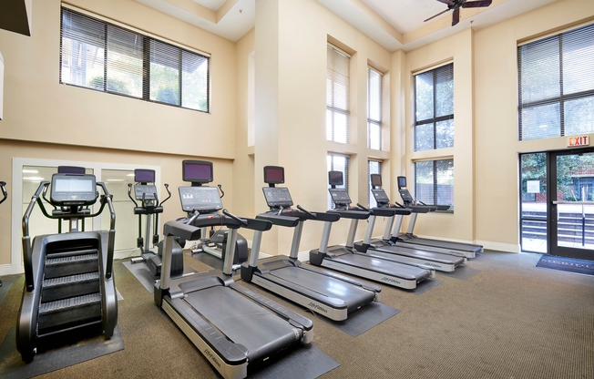 Photo of Cardio Equipment in Our Fitness Center | Meridian at Courthouse Commons | Arlington VA Apartments