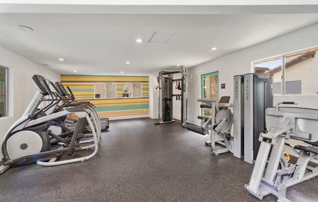 modern gym at Terrace Gardens Apartment Homes, Escondido, ca
