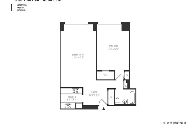 1 bed, 1 bath, $6,250, Unit 5I
