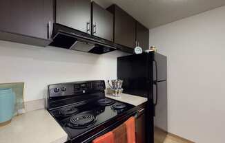 Kitchen table top with cabinets at North Creek Apartments, Washington