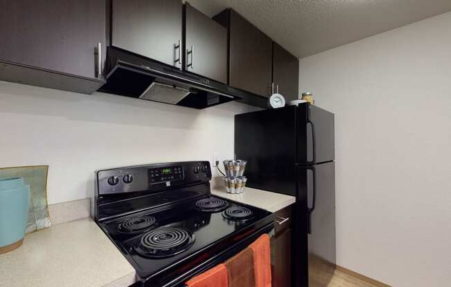 Kitchen table top with cabinets at North Creek Apartments, Washington