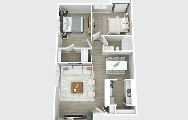 2 beds, 1 bath, 878 sqft, $1,349, Unit 4613-06