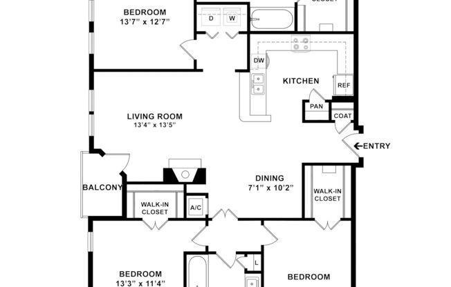 3 beds, 2 baths, 1,430 sqft, $2,385