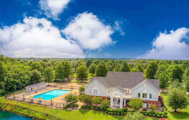 Aerial View Of Pool at Park at Forest Hill, Memphis, TN 38125