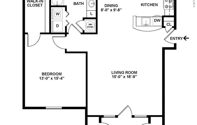 1 bed, 1 bath, 896 sqft, $1,049