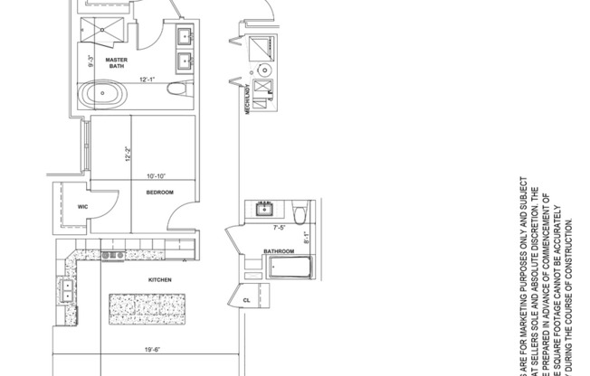 2 beds, 2 baths, 1,230 sqft, $2,625, Unit 840-2W