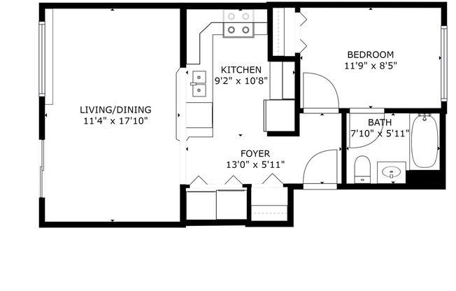 1 bed, 1 bath, 595 sqft, $1,350, Unit 4242-07