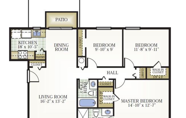 3 beds, 2 baths, 1,138 sqft, $1,180