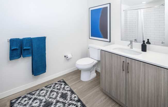 a bathroom with a toilet and a sink and a mirror