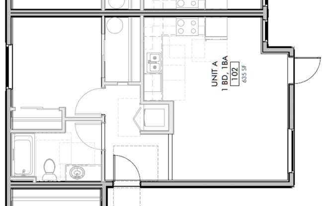 1 bed, 1 bath, 635 sqft, $1,409, Unit 3930-205