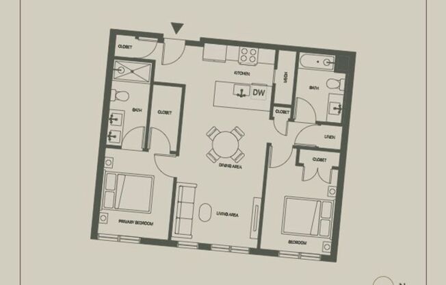 2 beds, 2 baths, 941 sqft, $4,400, Unit 605