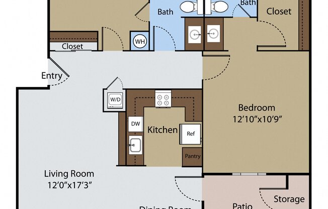 2 beds, 2 baths, 1,021 sqft, $1,440