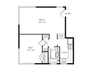 1 bed, 1 bath, 609 sqft, $1,898