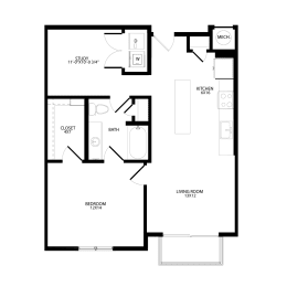 1 bed, 1 bath, 849 sqft, $1,800