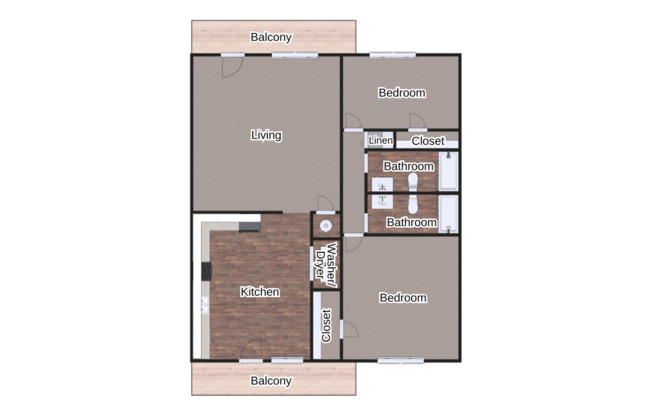 2 beds, 2 baths, 1,084 sqft, $1,210